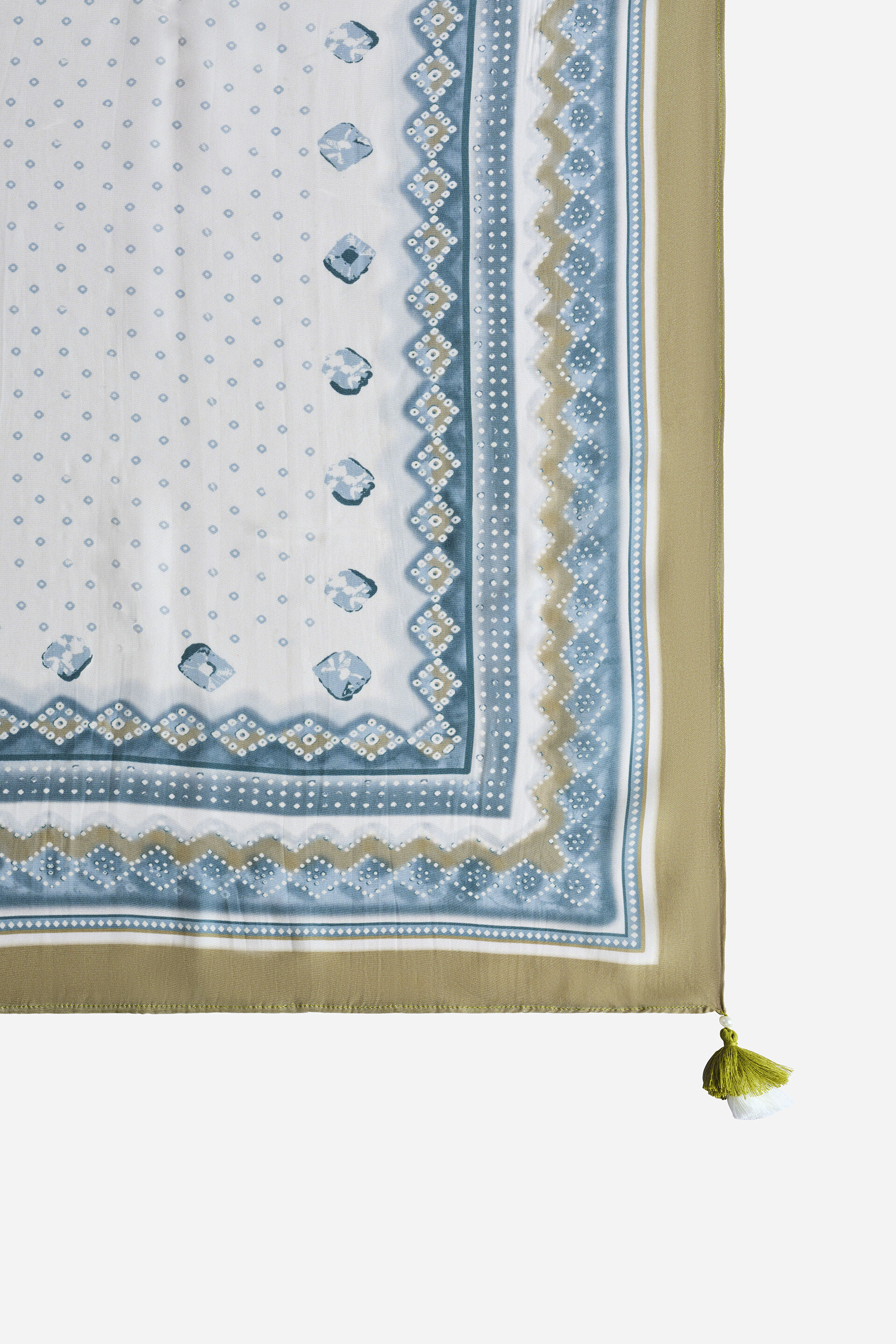Sage Green Printed Scarf, , image 2